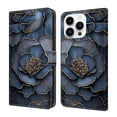 thumbnail image 1 of Case For iPhone 12 Pro Crystal Material Painted Pattern With Multi-Card Holder Bills Slot, PU Leather Magnetic Wallet Case,Dark blue,For iPhone 12 Pro, 1 of 6