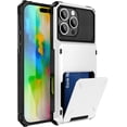 thumbnail image 1 of Case for iPhone 12 Pro,Flip Cover Hidden Card Slot Wallet Case,Card Holder Dual-Layer Design Heavy Duty Protection TPU+PC Shockproof Phone Case for iPhone 12 Pro,6.1 inch（White）, 1 of 10