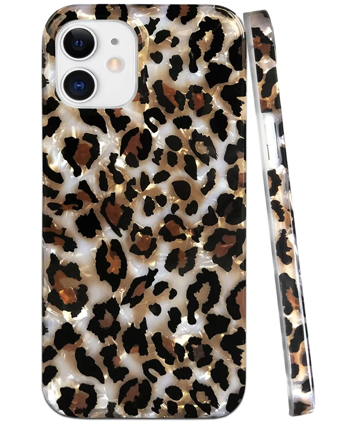 Glitter Case for iPhone 13 Pro, Leopard Print Cheetah Clear