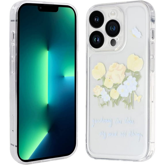 Case for iPhone 12 Pro Max (6.7 inch), Clear Slim Soft TPU Case with Women Girl Retro Floral Flower Design Case for iPhone 12 Pro Max, Transparent Flowers & Butterflies