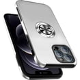 thumbnail image 1 of Case for iPhone 12 Pro Max, [Built-in Camera Cover] Military Shockproof Phone Case Cover with Embedded Metal Ring Stand Kickstand [Support Magnetic Car Holder] for iPhone 12 6.7'', Silver, 1 of 13