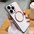 thumbnail image 1 of Case for iPhone 12 Pro Max Compatible with MagSafe Gradient Cover Camera Lens Protection Slim Shockproof Soft TPU Bumper Glass Back Phone Case for Women Men-White, 1 of 12