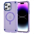 thumbnail image 1 of Case for iPhone 12 Pro Max Compatible with Magsafe, with Clear Fashion Design Soft TPU Shockproof Durable PC Back Protective Phone Case Cover for Girls Women for iPhone 12 Pro Max - Purple, 1 of 7