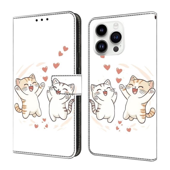 Case For iPhone 12 Pro Max Crystal Material Painted Pattern With Multi-Card Holder Bills Slot, PU Leather Magnetic Wallet Case,White,For iPhone 12 Pro Max