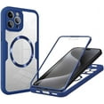 thumbnail image 1 of Case for iPhone 12 Pro Max,Full-Body Rugged Stylish Protective Clear Colorful Back Hybrid 3-in-1 with Built-in Screen Wireless Charging Protector Phone Case for iPhone 12 Pro Max,6.7 inch 2020 (Blue), 1 of 11