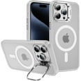 thumbnail image 1 of Case for iPhone 12 Pro Max,Military Grade Drop Full-Body Shockproof Protective Lens Holder Kickstand with Wireless Charging TPU+PC Phone Case for iPhone 12 Pro Max,6.7 Inch 2020 (Clear), 1 of 10
