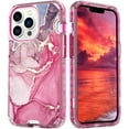 thumbnail image 1 of Case For iPhone 12 Pro Max,Plating Marble Military Grade Rugged Heavy Duty Full Body 3 in 1 TPU+PC Portection Shockproof Protective Phone Case For iPhone 12 Pro Max,6.7 inch 2020 (Marble Rose), 1 of 9