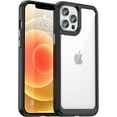 thumbnail image 1 of Case for iPhone 12 Pro Max Case Slim Dropproof [Defend from Drop/Scratch/Slip/Fingerprint] Clear Acrylic Hard Back Soft TPU Bumper Hybrid Phone Cover for iPhone 12 Pro MaxBlack, 1 of 8