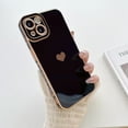 thumbnail image 1 of Case for iPhone 12 Pro Max, Slim and Light Love Heart Design Plating Shockproof Thin Phone Cover, Rugged PC Soft Silicone Drop Resistant Glossy Case for iPhone 12 Pro Max 6.7 Inch,Black, 1 of 9