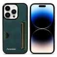 thumbnail image 1 of Case for iPhone 12 Pro Max, Vintage Premium PU Leather Wallet Case with Credit Card Slot Holder Ultra Slim Drop Protective Lightweight Phone Case Cover for iPhone 12 Pro Max 6.7 inch, Green, 1 of 7