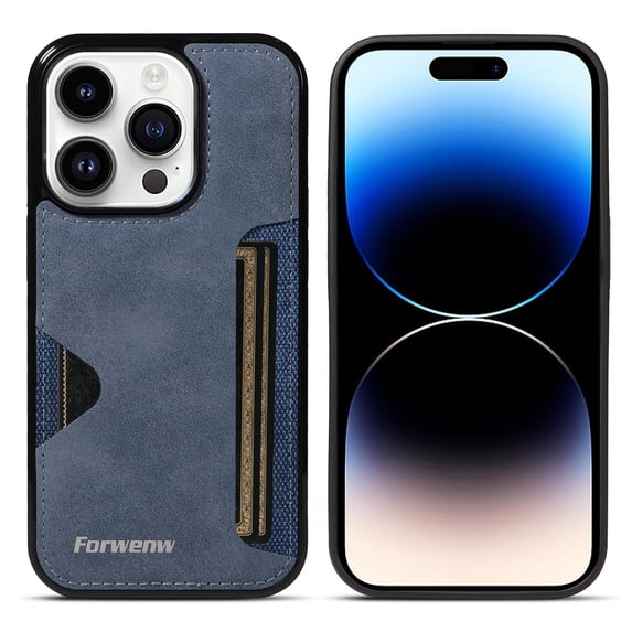 Case for iPhone 12 Pro Max, Vintage Premium PU Leather Wallet Case with Credit Card Slot Holder Ultra Slim Drop Protective Lightweight Phone Case Cover for iPhone 12 Pro Max 6.7 inch, Blue