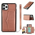 thumbnail image 1 of Case for iPhone 12 Pro Max Wallet Cover with Credit Card Holder & Hidden Mirror, Allytech Luxury Kickstand Magnetic Button Wrist Strap Women Girly Back Case for iPhone 12 Pro Max 6.7", Rosegold, 1 of 3