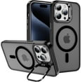thumbnail image 1 of Case for iPhone 12 Pro,Military Grade Drop Full-Body Shockproof Protective Lens Holder Kickstand with Wireless Charging TPU+PC Phone Case for iPhone 12 Pro,6.1 Inch 2020 (Black), 1 of 10