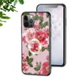 thumbnail image 1 of Case for iPhone 12 Pro, Slim Glass Case with Soft TPU Shockproof Ring Stand Flower Pattern Design Stylish Protective Cover for iPhone 12 Pro 6.1-Inch,Glamorous Peony, 1 of 9