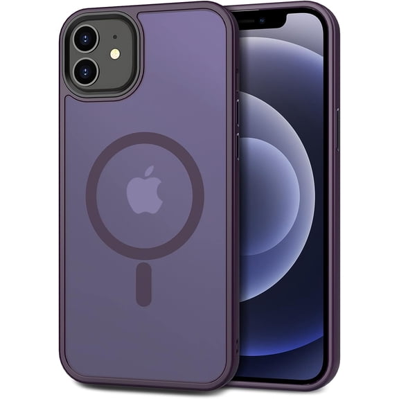 Case for iPhone 12 & iPhone 12 Pro 2020 6.1 inch-Compatible with MagSafe &  Car Phone Mount,TPU Thin Phone Cases Cover Protective Shockproof Anti-Fingerprint(Dark Purple)