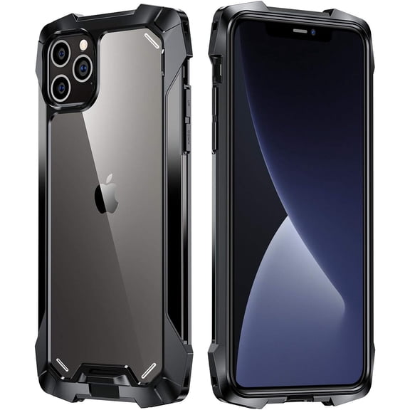 Case for iPhone 12 / iPhone 12 Pro, Advanced Four Corner Vacuum High Elastic Airbag Transparent Bumper Shell Without Built-in Screen Protector for iPhone 12 / iPhone 12 Pro 6.1 Inch (Black)