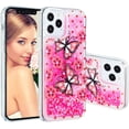 thumbnail image 1 of Case for iPhone 12, iPhone 12 pro Case Cute Pink Glitter Luxury Sparkle Liquid for Girls Women Quicksand Clear Soft TPU Protective Phone Case for iPhone 12 / iPhone 12 Pro Pink Butterfly, 1 of 12