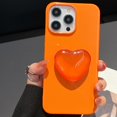 thumbnail image 1 of Case for iPhone 12 /iPhone 12 Pro Case, Women Girl with Love Ring Stand Ring Holder Kickstand, Cute Silicone Gel Rubber Protective Phone Case Cover (Orange), 1 of 10