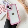 thumbnail image 1 of Case for iPhone 13 6.1 Inch, Clear Soft Silicone Bumper Protective Retro Color Transparent Shockproof Slim Phone Case Cover for iPhone 13 6.1 Inch - Pink, 1 of 4