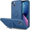 thumbnail image 1 of Case for iPhone 13 Case with Ring Stand [360°Rotatable Ring Holder Magnetic Kickstand] [Support Car Mount] Slim Soft Rubber Shockproof Protective Phone Case Cover for Women Men, Denim Blue, 1 of 14