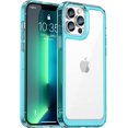 thumbnail image 1 of Case for iPhone 13 Case Slim Dropproof [Defend from Drop/Scratch/Slip/Fingerprint] Clear Acrylic Hard Back Soft TPU Bumper Hybrid Phone Cover for iPhone 13-Crystal Blue, 1 of 15