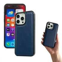 Case for iPhone 13, Classic Business PU Leather Silicone Bumper Shockproof Protective Phone Cover Hybrid Scratch Resistant Thin Slim Lightweight Case for iPhone 13, Darkblue