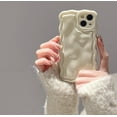 thumbnail image 1 of Case for iPhone 13,Cute 3D Solid Color Meteorite Bubble Water Ripple Curly Wavy Frame Case,Soft TPU Shockproof Case for iPhone 13 Phone Case 6.1 Inch,Cream White, 1 of 12