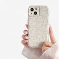 thumbnail image 1 of Case for iPhone 13,Cute Flower Floral Pattern Wave Design Curly Wavy Frame Case,Aesthetic Soft TPU Shockproof Case for iPhone 13 Phone Case 6.1 Inch,Beige/Pink&White Floral, 1 of 5