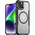 thumbnail image 1 of Case for iPhone 13,Full-Body Rugged Carbon Fibre Protective Clear Back Hybrid Magnetic with Wireless Charge Shockproof Protector Phone Case for iPhone 13,6.1 inch 2021 (Black), 1 of 18