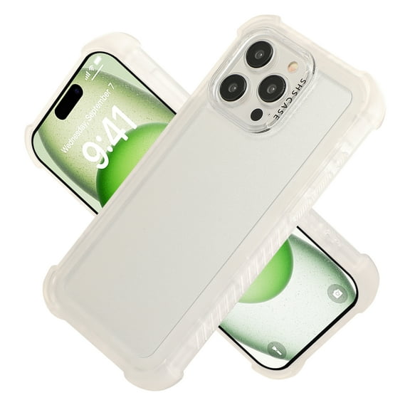 Case for iPhone 13, Luxury Ultra Slim Military-Grade Protection Shockproof Air-Guard Corners Yellowing-Resistant TPU + PC Lightweight Back Phone Case for iPhone 13, White