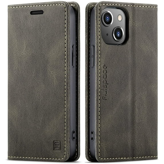 Case for iPhone 13 Mini,PU Leather Folio Flip Wallet Case with Card Holster Stand Kickstand Magnetic Closure Shockproof Phone Cover for iPhone 13 Mini 5.4 inch 2021 (Coffee)