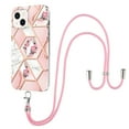 thumbnail image 1 of Case for iPhone 13 Mini protective case, Flower Marble Pattern Case With Lanyard And Camera Lens Protection Shockproof Silicone Tpu Slim Protective Cover, 1 of 6