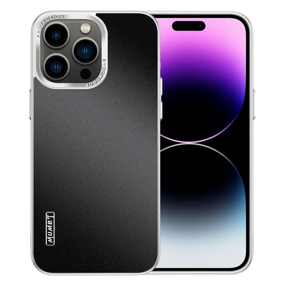 Case for iPhone 13 Phone Case for Women Men, Matte Luxury Soft Metallic Luster Design with Camera Lens Protection, Shockproof Protective Case for iPhone 13,Black