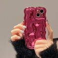 thumbnail image 1 of Case for iPhone 13 Pro,3D Meteorite Bubble Pattern Electroplate Plating Glitter Curly Wavy Frame Glossy Case,Soft TPU Shockproof Case for iPhone 13 Pro Phone Case 6.1 Inch,Hot Pink, 1 of 9