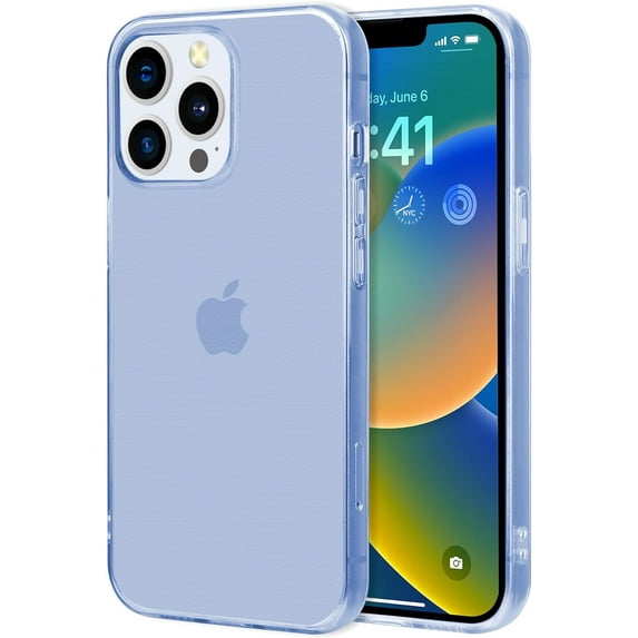 Case for iPhone 13 Pro 6.1 Inches, Transparent Silky Soft Touch Ultra-Thin Lightweight Shock Proof and Scratch-Proof Whole Body Protection Phone(Clear Light Blue)
