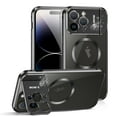 thumbnail image 1 of Case for iPhone 13 Pro, with Alloy Camera Invisible Stand [Compatible with MagSafe] Drop Protection Magnetic Absorption Metal Bumper and Back Acrylic Cover for iPhone 13 Pro, Black, 1 of 8