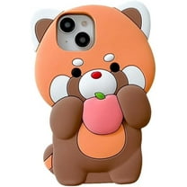Case for iPhone 13 Pro Case Funny Phone Case Cute iPhone 13 Pro Case Kawaii iPhone Cases Little Raccoon Creative Soft Rubber Bumper Shockproof Protective Case Cover for Women Girl Brown
