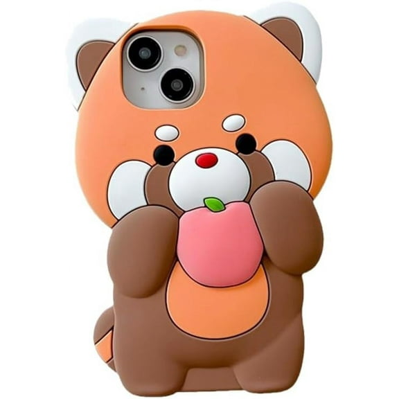Case for iPhone 13 Pro Case Funny Phone Case Cute iPhone 13 Pro Case Kawaii iPhone Cases Little Raccoon Creative Soft Rubber Bumper Shockproof Protective Case Cover for Women Girl Brown