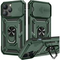 thumbnail image 1 of Case for iPhone 13 Pro Case with Slide Camera Cover & Kickstand, Heavy Duty Military Grade Protection Phone Case, Built-in 360° Rotate Ring Stand, Shockproof Rugged Case (Alpine Green), 1 of 13