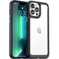thumbnail image 1 of Case for iPhone 13 Pro Case Slim Dropproof [Defend from Drop/Scratch/Slip/Fingerprint] Clear Acrylic Hard Back Soft TPU Bumper Hybrid Phone Cover for iPhone 13 Pro-Black, 1 of 16