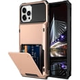 thumbnail image 1 of Case for iPhone 13 Pro Case Wallet 4-Card Holder ID Slot Flip Door Hidden Pocket Anti-Scratch Dual Layer Hybrid TPU Bumper Armor Protective Hard Shell Back Cover for iPhone 13 Pro Rose Gold, 1 of 13