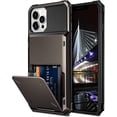 thumbnail image 1 of Case for iPhone 13 Pro Case Wallet 4-Card Holder ID Slot Flip Door Hidden Pocket Anti-Scratch Dual Layer Hybrid TPU Bumper Armor Protective Hard Shell Back Cover for iPhone 13 Pro Gun Metal, 1 of 13