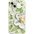 thumbnail image 1 of Case for iPhone 13 Pro, Colorful Oil Painting Flowers Leaves Pattern Cute Exquisite Floral Blossom Phone Cover Stylish Durable Soft TPU Shockproof Protective Bumper Case for Girls Women -Green, 1 of 10