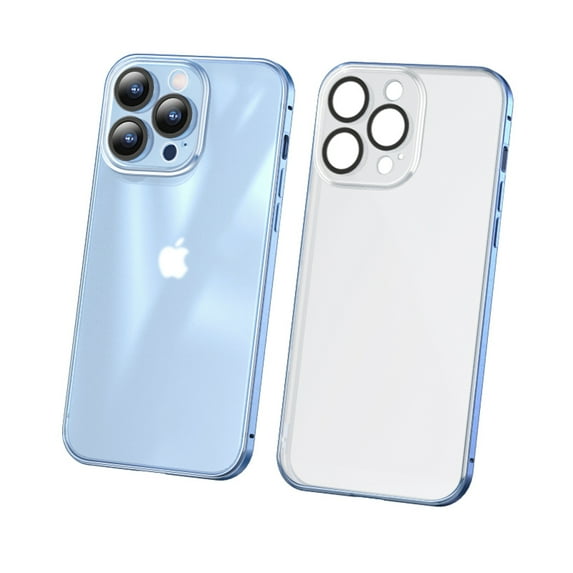 Case for iPhone 13 Pro, Luxury Slim Fit Wireless Charging Full Body Protection Case Lightweight Magnetic Attraction Metal Bumper PC Back Cover Compatible with iPhone 13 Pro (6.1 inch),Blue