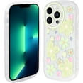 thumbnail image 1 of Case for iPhone 13 Pro Max 2021 (6.7 Inch), TPU Kawaii Case Protection Cover for Women Girls, Cute Phone Case for iPhone 13 Pro Max, Yellow-Little Flowers, 1 of 14
