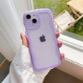 thumbnail image 1 of Case for iPhone 13 Pro Max 6.7 inch, Curly Waves Frame Shape Solid Color Phone Case Clear Soft Shockproof Crystal Non-Yellowing TPU Anti-Scratch Phone Cover Transparent Bumper Cover - Purple, 1 of 13
