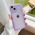 thumbnail image 1 of Case for iPhone 13 Pro Max 6.7 inch, Curly Waves Frame Shape Solid Color Phone Case Clear Soft Shockproof Crystal Non-Yellowing TPU Anti-Scratch Phone Cover Transparent Bumper Cover - Purple, 1 of 13
