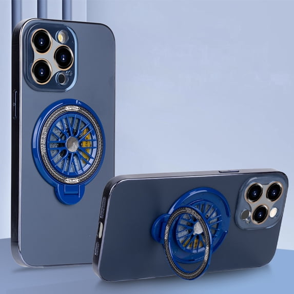 Case for iPhone 13 Pro Max with Camera Lens Protector, Heavy Duty Shockproof Protection, Ring Holder Stand Dustproof Lightweight Slim Frosted Rugged Case for iPhone 13 Pro Max, Blue