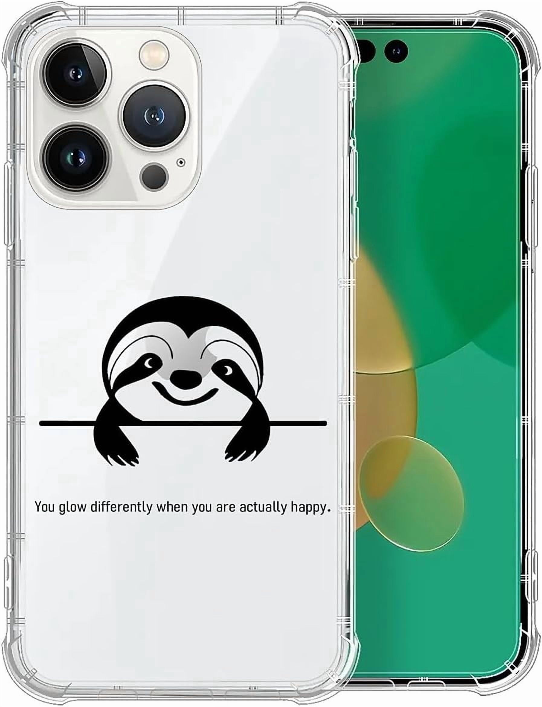 Case for iPhone 13 Pro Max Case, Clear with Cute Funny Sloth Pattern ...