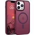 thumbnail image 1 of Case for iPhone 13 Pro Max Case [Compatible with Magsafe], Translucent Matte Back Anti-Scratch Full Body Protective Cover Shockproof Phone Case for iPhone 13 Pro Max 6.7", Plum, 1 of 1